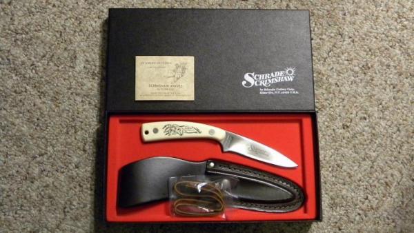 Schrade USA SC501 Scrimshaw Drop Point Fixed Blade Sheath Knife c. 1979 - NIB Schrade USA SC501 Scrimshaw Drop Point Fixed Blade Sheath Knife c. 1979 - NIB