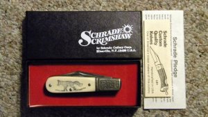 Schrade USA SC506 Scrimshaw Barlow Knife c. 1981 - NIB