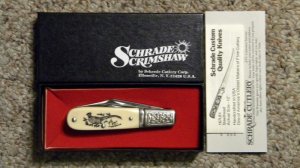 Schrade USA SC506 Scrimshaw Barlow Knife c. 1985 - NIB