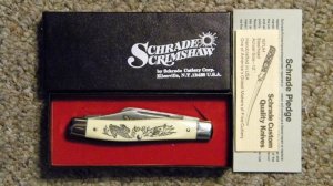 Schrade USA SC505 Scrimshaw Stockman Knife c. 1983 - NIB