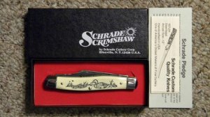 Schrade USA SC505 Scrimshaw Stockman Knife c. 1984 - NIB
