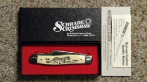 Schrade USA SC505 Scrimshaw Stockman Knife c. 1985 - NIB