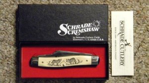 Schrade USA SC505 Scrimshaw Stockman Knife c. 1986 - NIB