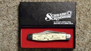 Schrade USA SC505 Scrimshaw Stockman Knife c. 1980 - NIB