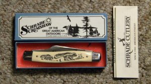 Schrade USA SC505 Scrimshaw Stockman Knife c. 1988 - NIB