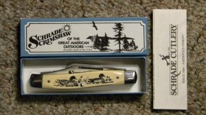 Schrade USA SC505 Scrimshaw Stockman Knife c. 1989 - NIB
