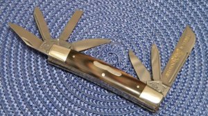 Fight'n Rooster Frank Buster Celebrated Cutlery Germany Horn 7 Blade Congress Knife