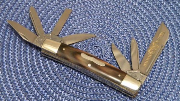 Fight'n Rooster Frank Buster Celebrated Cutlery Germany Horn 7 Blade Congress Knife