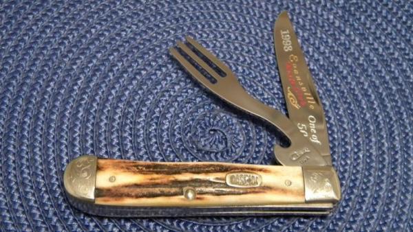 Case XX USA 1 Dot (1999) Vintage Stag V5254 HB SS Trapper Hobo Knife 1998 Evansville Knife Club Case XX USA 1 Dot (1999) Vintage Stag V5254 HB SS Trapper Hobo Knife 1998 Evansville Knife Club