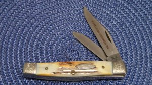 Case XX Stainless USA 1 Dot (1979) Bradford Centennial Stag 5292 SSP Scrolled Texas Jack Knife