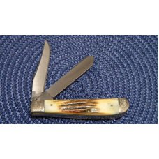 Case XX Stainless USA 1 Dot (1979) Bradford Centennial Stag 5207 SP SSP Scrolled Mini Trapper Knife Case XX Stainless USA 1 Dot (1979) Bradford Centennial Stag 5207 SP SSP Scrolled Mini Trapper Knife