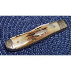 Case XX Stainless USA 1 Dot (1979) Bradford Centennial Stag 5207 SP SSP Scrolled Mini Trapper Knife Case XX Stainless USA 1 Dot (1979) Bradford Centennial Stag 5207 SP SSP Scrolled Mini Trapper Knife