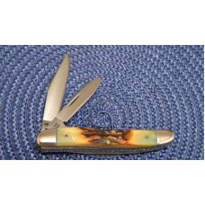 Case XX Stainless USA 3 Dot (1977) Stag 52087 SSP Blue Scroll Stockman Knife Case XX Stainless USA 3 Dot (1977) Stag 52087 SSP Blue Scroll Stockman Knife