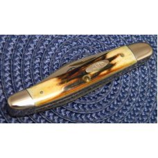 Case XX Stainless USA 3 Dot (1977) Stag 52087 SSP Blue Scroll Stockman Knife Case XX Stainless USA 3 Dot (1977) Stag 52087 SSP Blue Scroll Stockman Knife