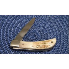 Custom Stag Slip Joint Folding 1 Blade Knife by A.M. Mayhall - C. 1960's
