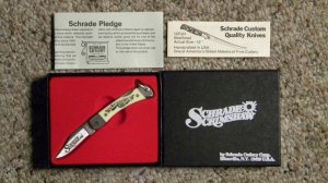 Schrade + USA 511-SC Scrimshaw Lockback Knife c. 1984 - NIB