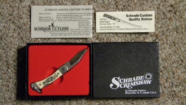 Schrade + USA 511-SC Scrimshaw Lockback Knife c. 1985 - NIB Schrade + USA 511-SC Scrimshaw Lockback Knife c. 1985 - NIB