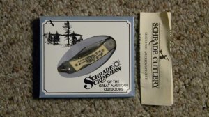 Schrade + USA 511-SC Scrimshaw Lockback Knife c. 1987 - NIB