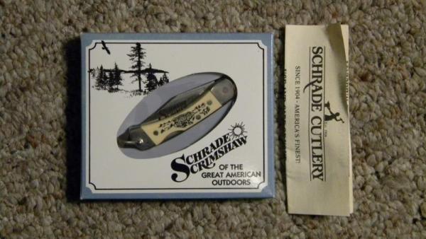 Schrade + USA 511-SC Scrimshaw Lockback Knife c. 1987 - NIB Schrade + USA 511-SC Scrimshaw Lockback Knife c. 1987 - NIB