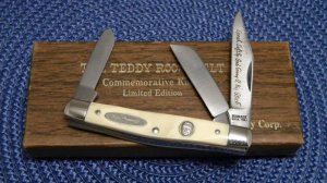 Schrade USA TR1 Teddy Roosevelt Commemorative Delrin Stockman Knife c.1975 - NIB