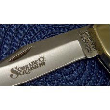 Schrade + USA SC507 Scrimshaw Lockback Knife & Pouch c. 1985 - NIB