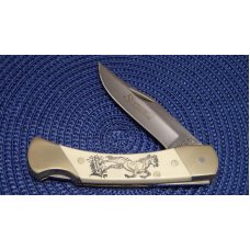 Schrade + USA SC507 Scrimshaw Lockback Knife & Pouch c. 1983 - NIB Schrade + USA SC507 Scrimshaw Lockback Knife & Pouch c. 1983 - NIB