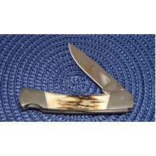 Buck Custom USA 503CC Stag Prince Lockback Knife 1999 Damascus Bolsters Gold Etch Club Knife - NIB Buck Custom USA 503CC Stag Prince Lockback Knife 1999 Damascus Bolsters Gold Etch Club Knife - NIB