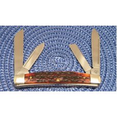 Case XX USA 2001 Barb Wire Bone 64052 SS Congress Knife