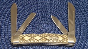 Case XX USA 2004 Snake Skin Bone 64052 SS Congress Knife