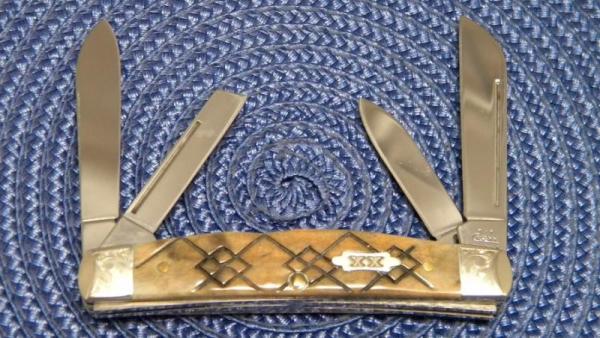 Case XX USA 2003 Bone 64052 SS Congress Knife Engraved Bolsters Case XX USA 2003 Bone 64052 SS Congress Knife Engraved Bolsters