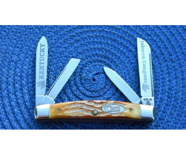 4 blade Miniature 2 Pocket Knife Mini Tobacco Congress Smooth Bone Handles Mint in Box