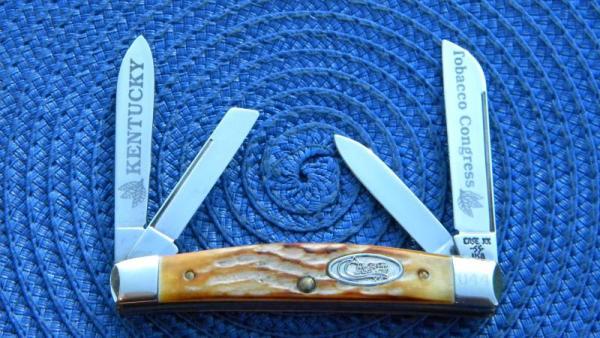 Case XX USA 3 Dot (1987) Bone 64052 SS Kentucky Tobacco Congress Knife Case XX USA 3 Dot (1987) Bone 64052 SS Kentucky Tobacco Congress Knife