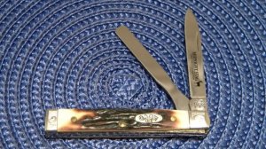 Case XX USA 2005 Midnight Stag 5282 SP SS First Production Run Baby Doctors Knife Engraved Bolsters