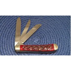 Carl Schlieper Solingen Germany 23-RB Red Bone German Eye 3 Blade Trapper Knife c.1986 Carl Schlieper Solingen Germany 23-RB Red Bone German Eye 3 Blade Trapper Knife c.1986