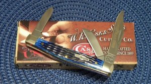 Case XX USA Christmas 2009 Blue Bone 6344 SS Stockman Knife