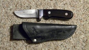 Linder 440 Solingen Germany Rostfrei Dark Wood Fixed Blade Sheath Knife
