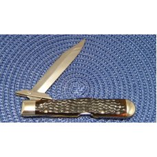 Case XX USA 7 Dot (1973) 6111 1/2 L Bone Swing Guard Lockback (Cheetah Pattern) Knife Case XX USA 7 Dot (1973) 6111 1/2 L Bone Swing Guard Lockback (Cheetah Pattern) Knife