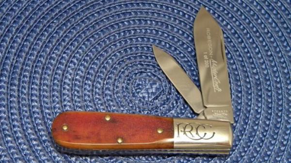Robeson Shuredge USA (by Queen Cut. Co.) Bone Mastercraft Barlow Knife Robeson Shuredge USA (by Queen Cut. Co.) Bone Mastercraft Barlow Knife