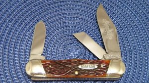 Robeson Shuredge USA (by Queen Cut. Co.) Bone Rail Splitter Stockman Knife