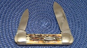 Robeson Shuredge USA (by Queen Cut. Co.) Bone Canoe Knife