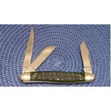 Robeson Shuredge USA (by Queen Cut. Co.) Green Bone Mastercraft Stockman Knife Robeson Shuredge USA (by Queen Cut. Co.) Green Bone Mastercraft Stockman Knife