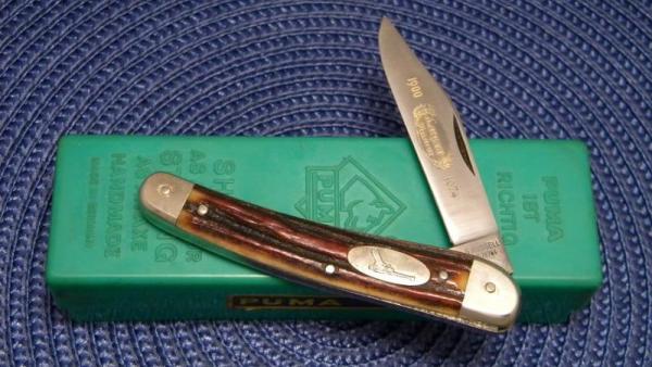 Puma Germany Stainless - A.G. Russel 1974 Luger Pistole 08 Stag Knife - NIB Puma Germany Stainless - A.G. Russel 1974 Luger Pistole 08 Stag Knife - NIB