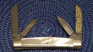 Fight'n Rooster Frank Buster Celebrated Cutlery Germany Pearl Congress Knife 