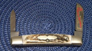 Fight'n Rooster Frank Buster & Son Celebrated Cutlery Germany Stag 2 Blade Congress Knife 