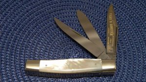 Fight'n Rooster Frank Buster Celebrated Cutlery Germany Pearl 3 Blade Stockman Knife