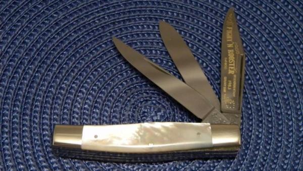 Fight'n Rooster Frank Buster Celebrated Cutlery Germany Pearl 3 Blade Stockman Knife Fight'n Rooster Frank Buster Celebrated Cutlery Germany Pearl 3 Blade Stockman Knife