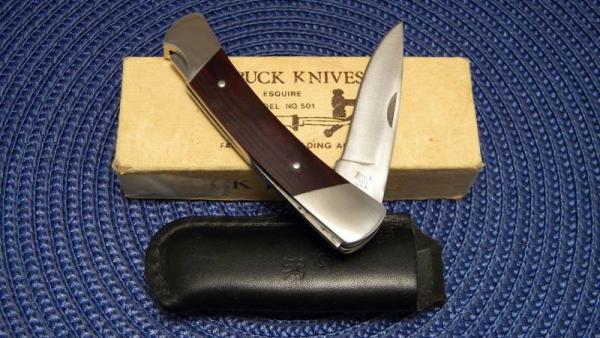 Buck USA Model # 501 Micarta Esquire Lockback Knife c.Pre-1986 - NIB Buck USA Model # 501 Micarta Esquire Lockback Knife c.Pre-1986 - NIB