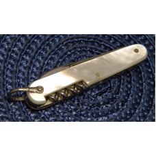 E Bruckmann Solingen Germany Pearl Fob Corkscrew Knife - C. 1891-1956 E Bruckmann Solingen Germany Pearl Fob Corkscrew Knife - C. 1891-1956