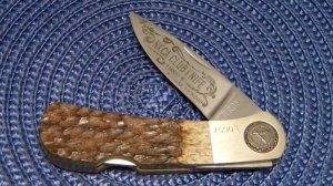 Gerber Portland, OR 97223 USA Bone Lockback Knife - 1986 NKCA Club Knife