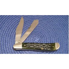 Case XX SS USA 5 Dot (1985) NKCA Club Knife Green Bone G6240 SPSS Dogleg Trapper Case XX SS USA 5 Dot (1985) NKCA Club Knife Green Bone G6240 SPSS Dogleg Trapper